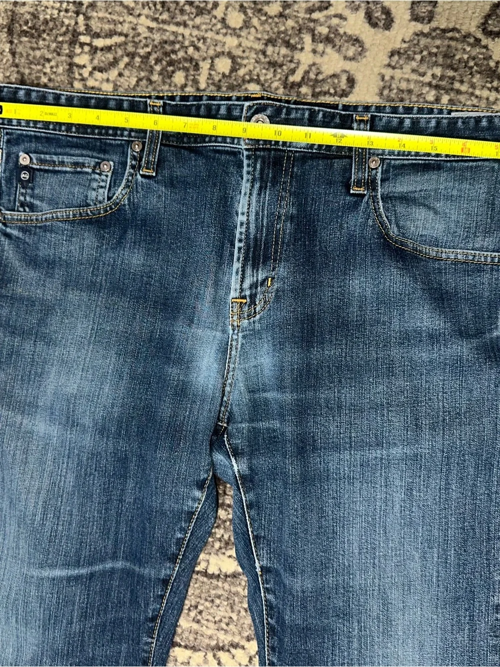 AG Adriano Goldschmied Men’s Size 38 x 30 The Matchbox Hemmed Straight Jeans